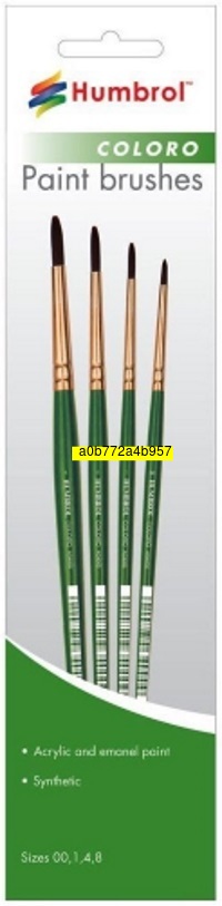 HUMBROL AG4050 PINCEAU COLORO PINSEL-SET (TAILLE 00, 1, 4 & 8